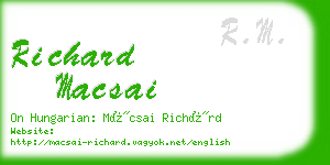 richard macsai business card